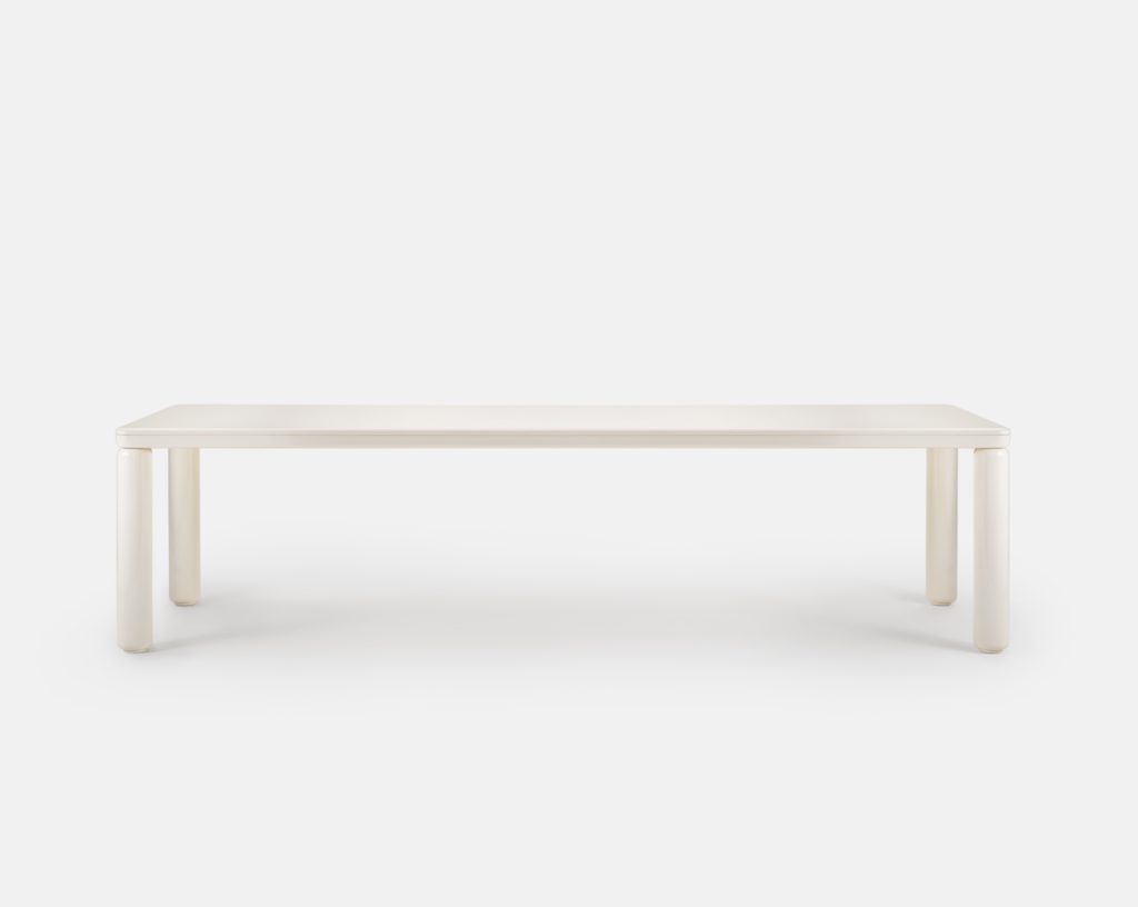 roma rectangular table lacquered wood side turri design