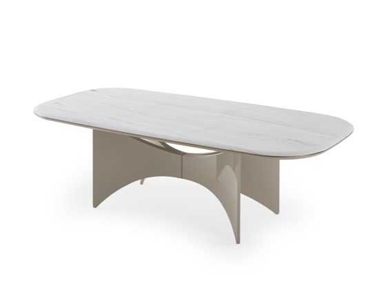 Blues rectangular table with marble top Turri