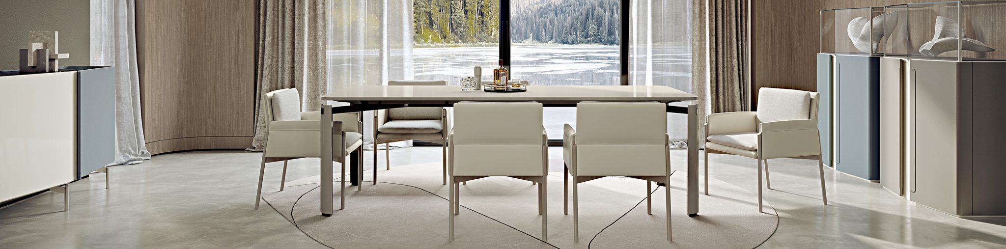 Zenit dining room table with chairs Turri