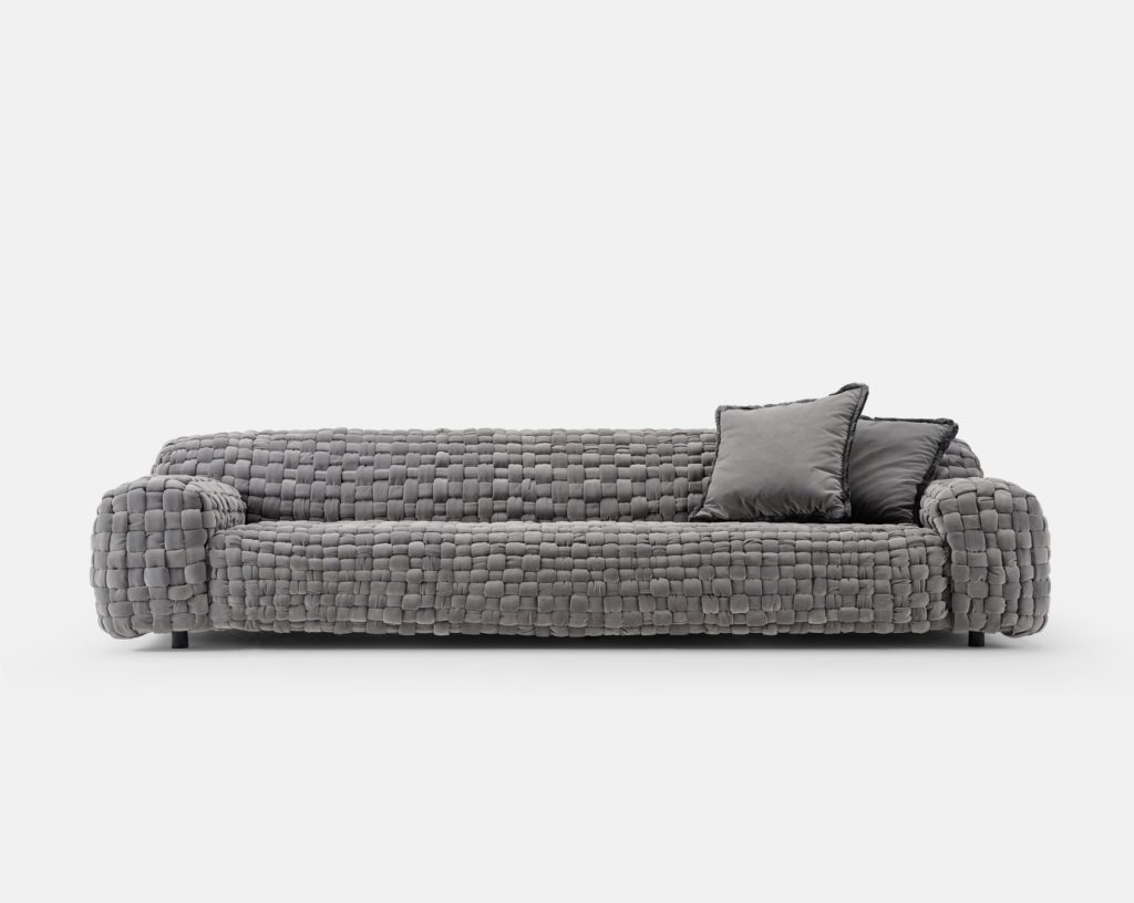 Azul sofa grey colour with cushions Turri Design