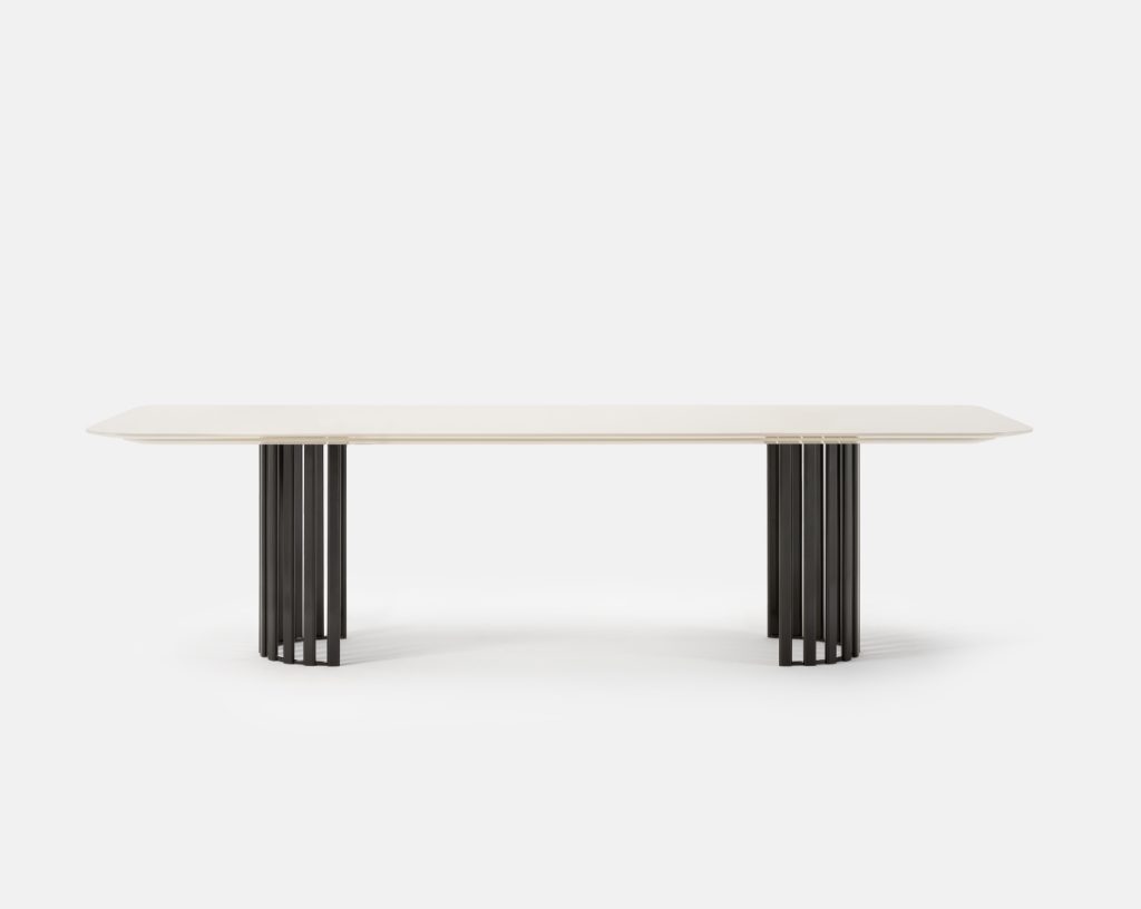 Roma rectangular table metal base Turri Design